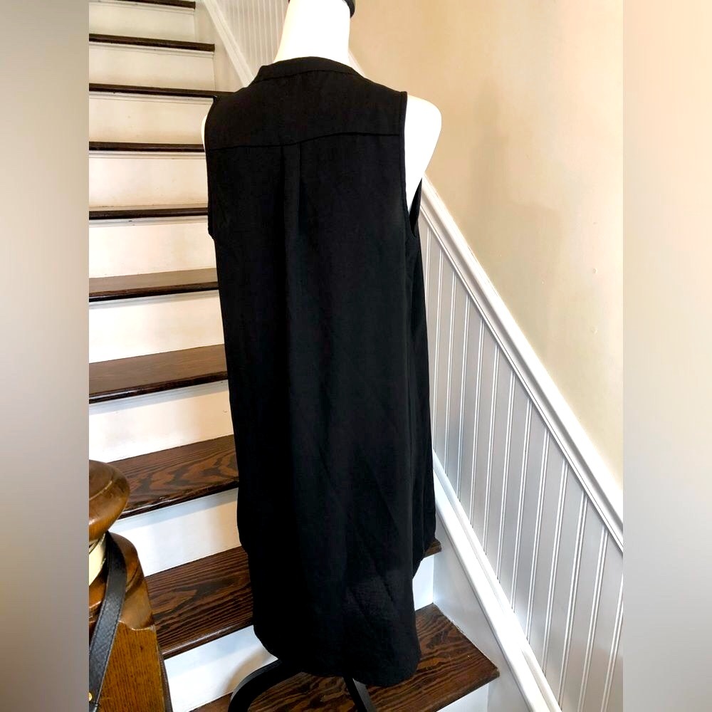 PHILOSOPHY Black Sleeveless V-Neck Shirt Dress Sz Medium - Picture 4 of 13